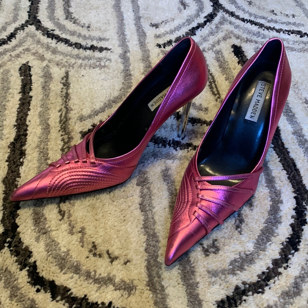 Barbiecore Metallic Hot Pink Steve Madden Stilettos Sz 8